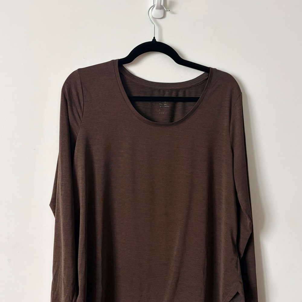 GapFit Breathe Heathered Long Sleeve Top | Size L - Picture 2 of 3